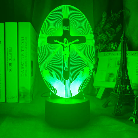 Crucifixion of Jesus Led Night Light for Church Decoration Lights Cool Gift for Christians Usb Battery Powered Room Table Lamp