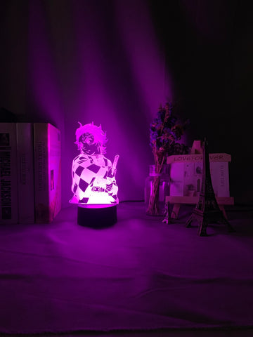 Kimetsu No Yaiba Tanjiro Kamado Figure 3d Night Lamp for Child Bedroom Decor Nightlight Kids Led Night Light Demon Slayer Gift