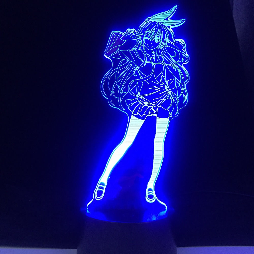 Cute Japanese Waifu 3D Night light Anime Lamp Yumeko Jabami From Kakegurui Compulsive Gambler Decor USB Nightlight Dropshipping