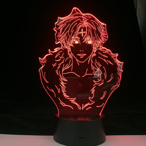 KURORO RUSIRUHERU Hunter X Character Image Cool 3d Led Night Lamp Family Party Atmosphere Night Light with Remote Control Gift