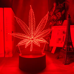 Acrylic Led Night Light Weed Usb Battery Powered Table Lamp Color Changing Touch Sensor Home Decor Light Kids Bedroom Nightlight
