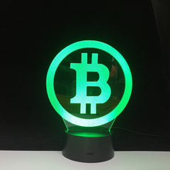 Simple Bitcoin Night Light 3D LED USB RGB Table Desk Lamp Home Decor Christmas Gift Display Bulb Boy Toys Birthday Present