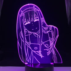 Zero Two Figure Table 3D Lamp Light Anime Waifu Gift Darling In The Franxx Zero Two Lamp for Bed ROOM Decor LED Night Light