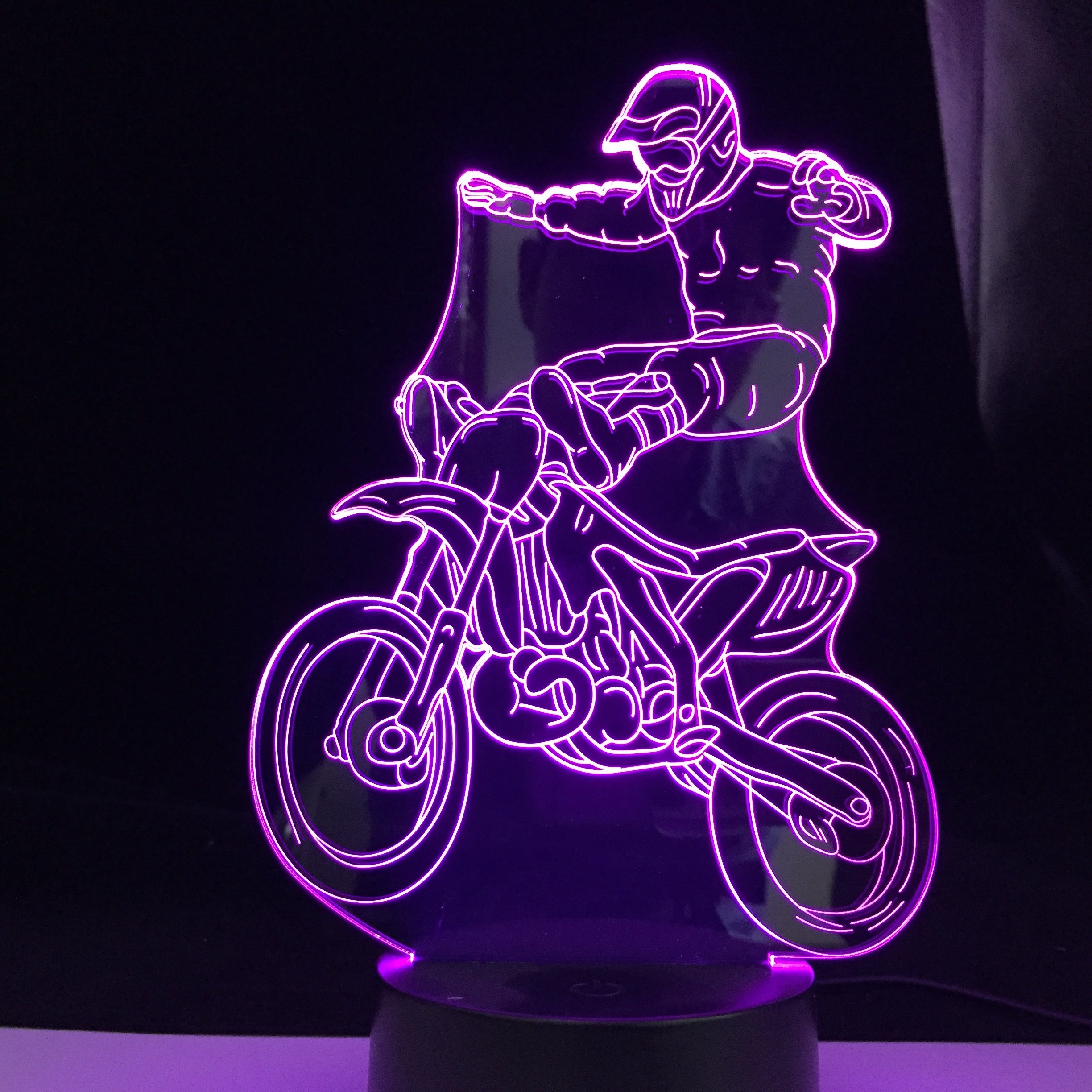 Motor Motorcycle Motorbike LED 3D Illusion Visual Night Light Creative Bedroom Decoration Light Novelty Lamp Kids Gift Souvenir