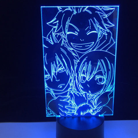 Natsu Dragneel and Erza Scarlet Touch Sensor Nightlight for Kids Bedroom Decor Desk 3d Lamp LED Night Light Anime Fairy Tail