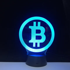 Simple Bitcoin Night Light 3D LED USB RGB Table Desk Lamp Home Decor Christmas Gift Display Bulb Boy Toys Birthday Present