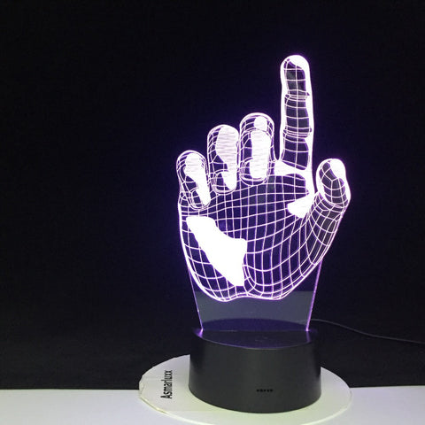 Novelty 7 Colors Romantic Changing Index Finger Night Light 3D LED Desk Table Home Decor USB Table Lamp Dropshipping 3107