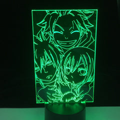 Natsu Dragneel and Erza Scarlet Touch Sensor Nightlight for Kids Bedroom Decor Desk 3d Lamp LED Night Light Anime Fairy Tail