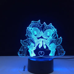 Unicorn Team Lamp Night Light 3D Led Lamp Night Light LED Night Light Decor Led light Lamp Led Touch Light Child Lamp Dropshping