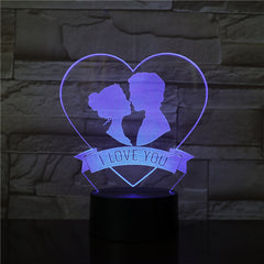 Valentine I Love U Usb Touch Remote Control 7 Colors 3D Led Night Light Changable Glow In The Dark Toys Halloween Gift 3438