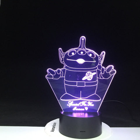 Three Eye Monster 3D Lamp Cartoon 7 Colors with Remote for Kids Christmas Present Room Decorative Led Night Light Lamp Awesome