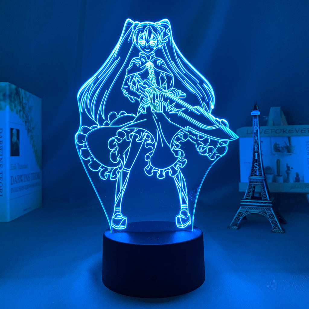 3D LED Lamp Anime Figure Bedroom Desk Decoration Small Night Light for Children's Festival Birthday Gifts Akame Ga Kill Mine