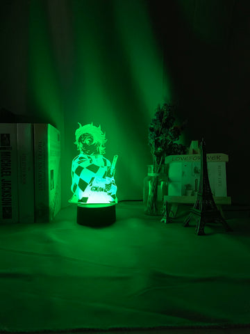 Kimetsu No Yaiba Tanjiro Kamado Figure 3d Night Lamp for Child Bedroom Decor Nightlight Kids Led Night Light Demon Slayer Gift