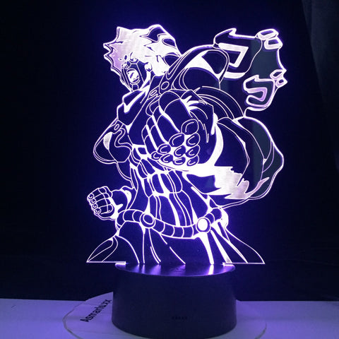 Jojo's Bizarre Adventure Star Platinum for Children Study 3D Led 16 Colors Light Japanese Anime Remote Control Base Table Lamp