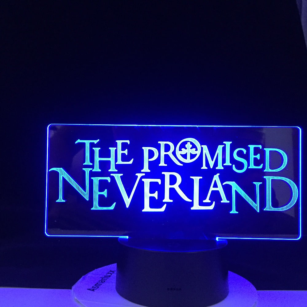 PROMISED NEVERLAND LOGO 3D LED ANIME LAMP Led Night Light Touch Colorful Nightlight for Home Decor 16 Colors Remote Control