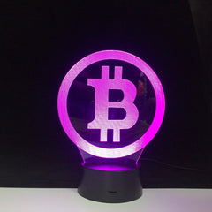 Simple Bitcoin Night Light 3D LED USB RGB Table Desk Lamp Home Decor Christmas Gift Display Bulb Boy Toys Birthday Present
