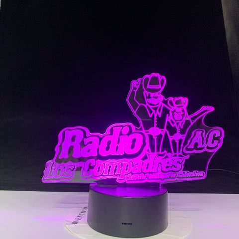 Radio AC Los Compadres 3d lamp Patty Table Lamp Acrylic Creative Decorations Bedroom Sleeping LED Nightlight Gift Dropshipping