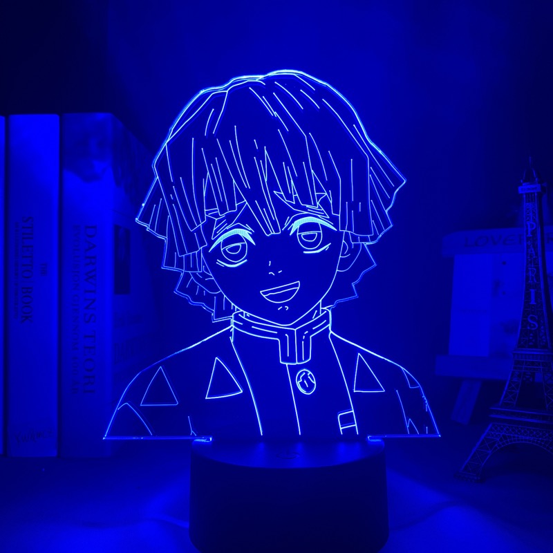 Kimetsu No Yaiba Zenitsu Agatsuma LED Small Night Light Multiple Color Changes With Remote Control Home Bedroom Desk Decoration 3D Lamp