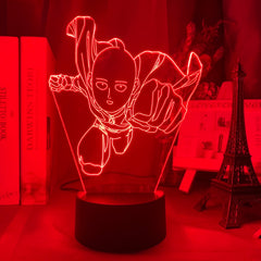 One Punch Man Saitama Figure Led Night Light Lamp for Home Decoration Nightlight Cool Manga Store Decor Ideas Table 3d Light