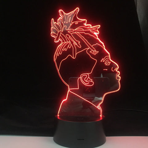 XXXTentacion Famous Rapper 3D LED Lamp Illusion 7 Colors Changing Table Night Light Baby Bedside Decoration Lamp DropShipping