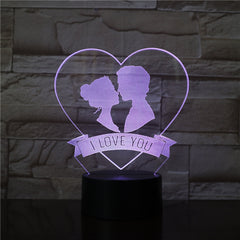 Valentine I Love U Usb Touch Remote Control 7 Colors 3D Led Night Light Changable Glow In The Dark Toys Halloween Gift 3438