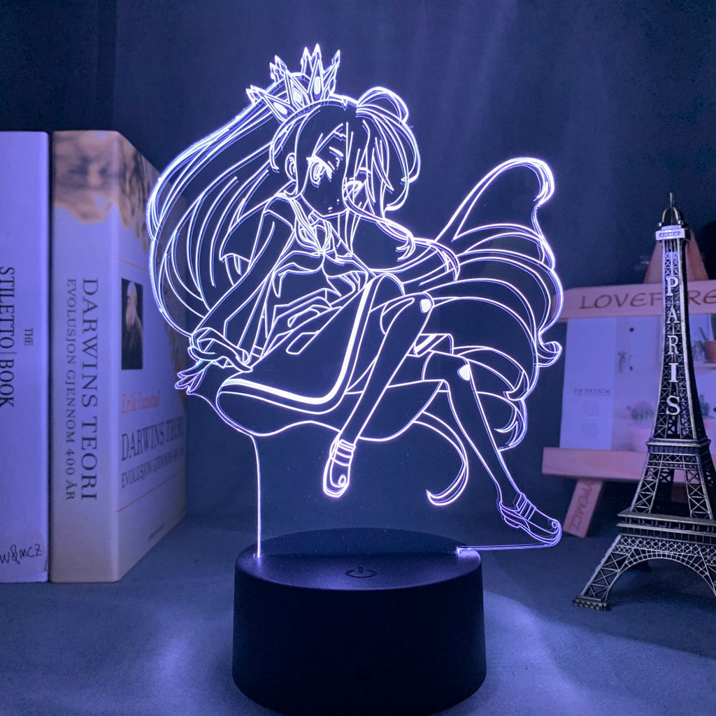 Anime No Game No Life Shiro Led Night Light for Bedroom Decor Birthday Gift Night Lamp No Game No Life Shiro Light Gadget
