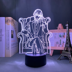 3D LED Lamp Anime Figure Manga Moriarty The Patriot William James Moriarty Bedroom Desk Decoration Small Night Light for Children's Festival Birthday Gifts Neon Lights With Remote
