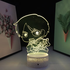Eren Yeager Anime Figure Nightlight Kids LED Night Light for Cool Birthday Gift Bedroom Decor Light for Child Room Table 3D Lamp