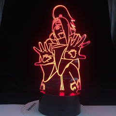 Deidara Anime Figure 3D LED Lamp one Bedroom Table Decoration Small Night Light for Children's Festival Birthday Gifts 7 Color Changes With Remote Control Night Light