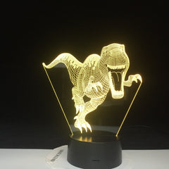 Dinosaur Visual Optical Illusion Kids Table Lighting 7 Colors Changing Light Fixtures LED 3D Night Light illuminator Dropshiping
