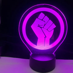 Fist Against Sign Logo Design 3d lamp for Bedroom Acrylic 3D Lamp Decor Nightlight For Labor Party Gift Dropshipping Best
