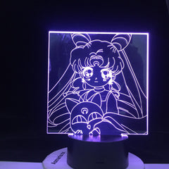 Sailor Moon Led Night Light for Girls Bedroom Decor Light Touch Sensor RgbW Colorful Nightlight Anime Characters 3d Table Lamp