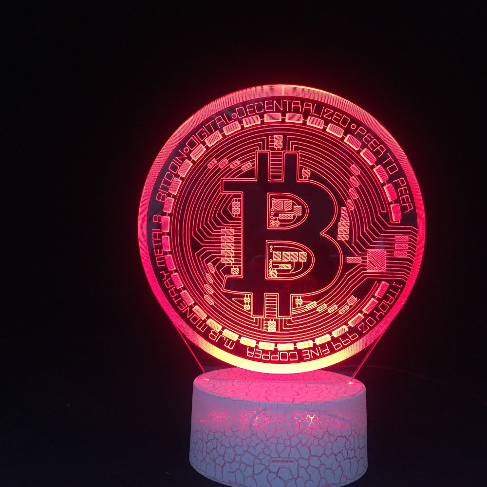 Bitcoin 3d LED Night Light Usb Touch Sensor 16 Remote Colors Changing Novelty Lighting Child Kid Holiday Gift Bedroom Decor