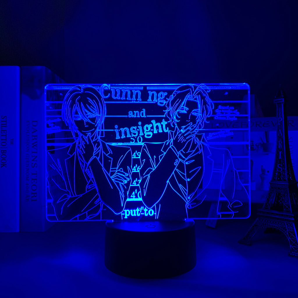 3D LED Lamp Anime Figure Manga Moriarty The Patriot Led Bedroom Desk Decoration Small Night Light for Children's Festival Birthday Gifts