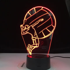 Creative Playing Volleyball 3d Lamp Usb Led Touch Illusion Desktop Table Lamp Remote Touch switch 3d Night Usb Desk Lamp