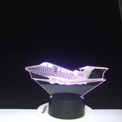 Air Plane 3D LED Night Light 16 Colors Changing Lamp Aircraft Christmas Light Acrylic Illusion Desk Lamp For Kids Drop Gift 2074