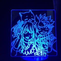 Fairy Tail Natsu Dragneel and Lucy Heartfilia Hug LED Lamp for Children's Festival Birthday gifts  Color Changes With Remote Control Night Light