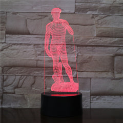 Michelangelo David 3D LED Night Light Sculpture Figure Touch Sensor RGB Decorative Lamp Child Kid David Sculpture Desk lamp