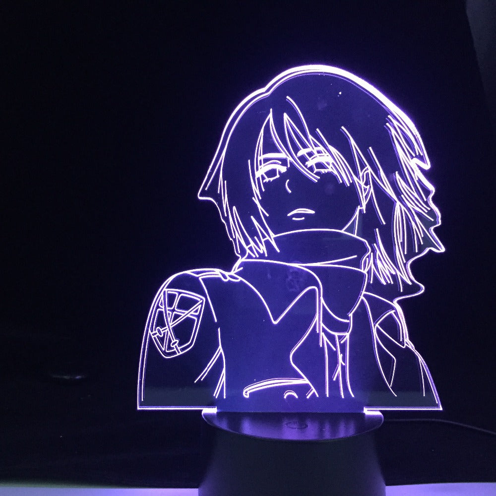 Attack on Titan Mikasa Anime Ackerman Lamp Led Night Light for Room Decor Light Cool Christmas Gift Bedside Desk Lamp Battery