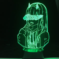 DARLING in the FRANXX Zero Two 002 3D Led Illusion Night Lights Anime Lamp Led Lighting For Birthday Girls Party Best gift