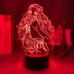 Kimetsu No Yaiba Nezuko Kamado Anime Figure 3D LED Night Lamp Home Decor Children's Festival Birthday gifts USB link Charging Neon Lights