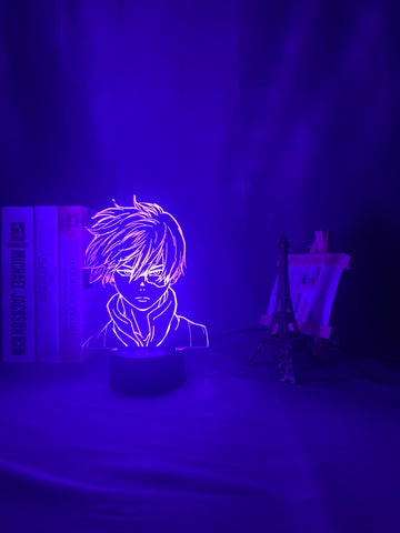 Anime My Hero Academia Shoto Todoroki Face Design Led Night Light Lamp for Kids Child Boys Bedroom Decor Acrylic Table Lamp Gift