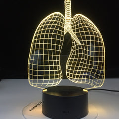 Lungs Shape Nightlight Remote Control 3D Illusion Led Night Light Lamp Figure Bedroom Decor Desk Lamp Dropshipping 2020 Gift