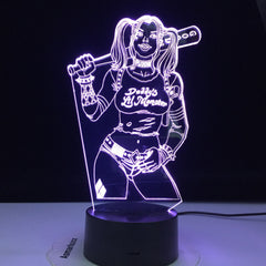 Daddy Lil Monster Comedy Gril Led Lamp Night Light 7 Colors Automatic Changing Child Lamp Bedroom Decor Light Dropshpin