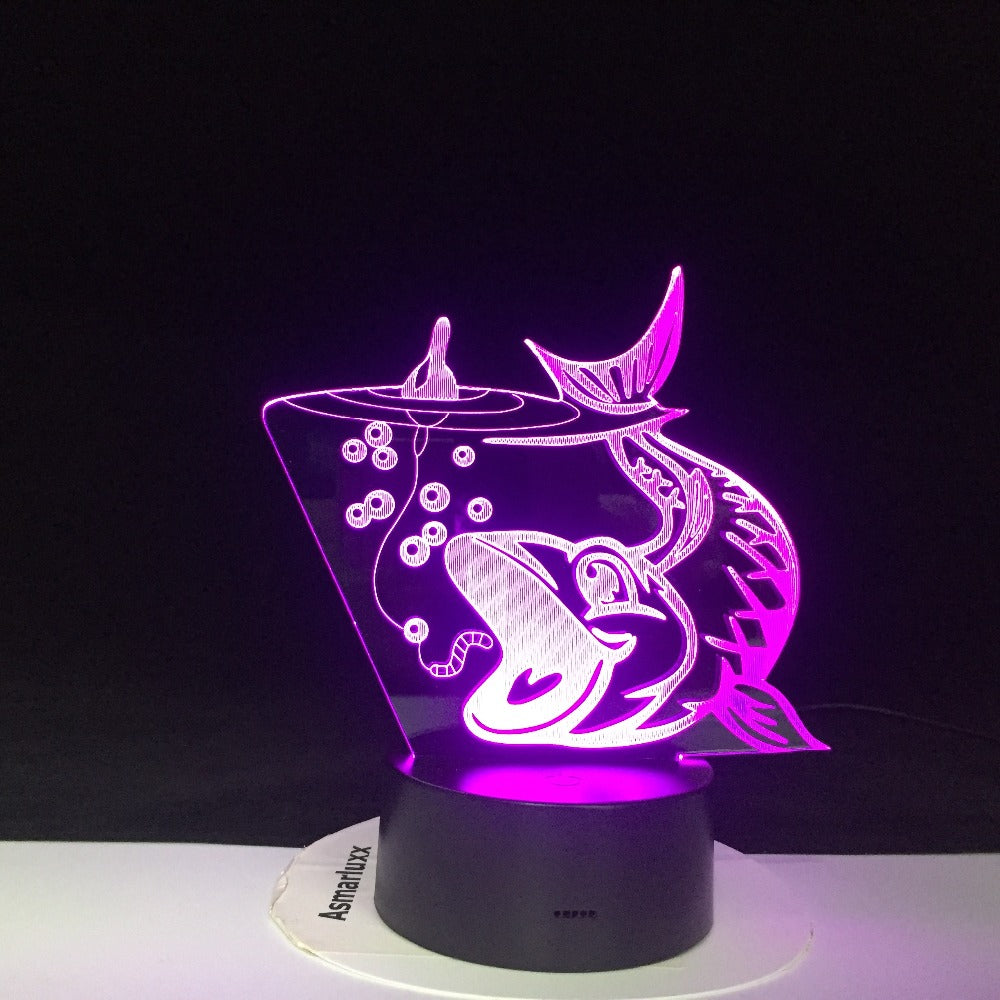 3D Led Big Fish To Catch Light Fixture Usb Night Light Decor For Fishing Enthusiasts Gifts Colors Changing Bedroom Table Lamp