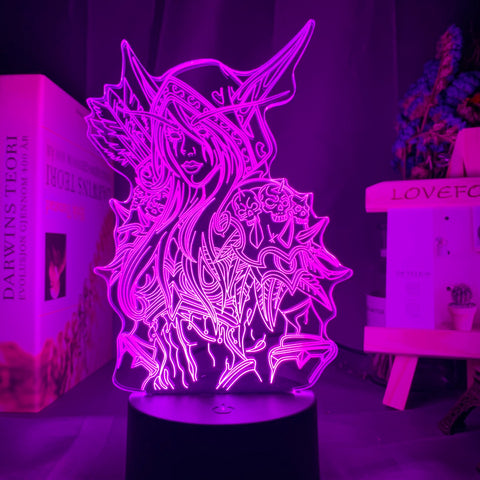World of Warcraft Sylvanas Windrunner 3d Led Night Light for Kids room The Dark Lady Nightlight The Banshee Queen Table Lamp WOW