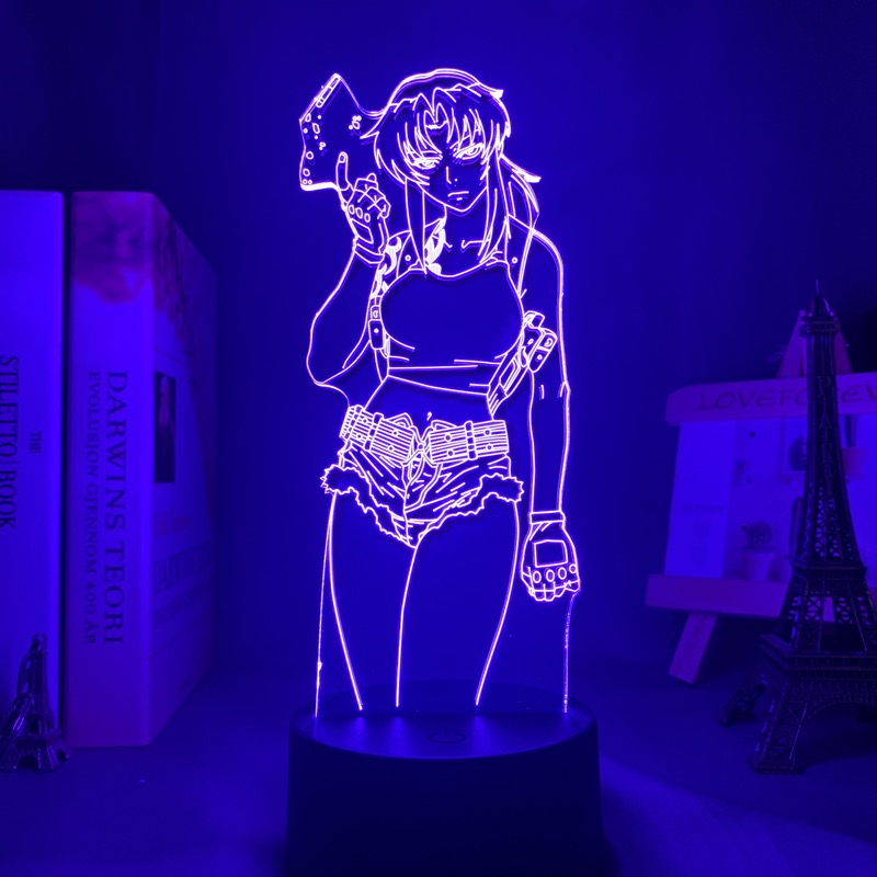 Black Lagoon Revy Led Night Light for Bedroom Decor Colorful Nightlight Anime Gift 3d Lamp Revy Black Lagoon