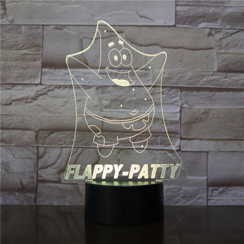 Patrick Star 3d lamp Flappy Patty Table Lamp Acrylic Creative Decorations Bedroom Sleeping Nightlight Gift Dropshipping 2951