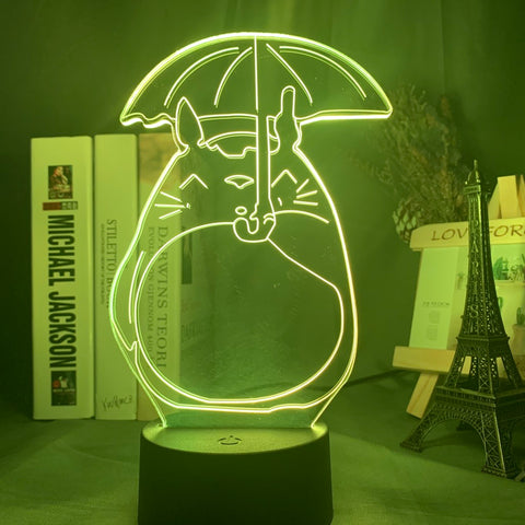 Japanese Anime My Neighbor Totoro Open An Umbrella Bedroom Led Night Light Lamp 3d Illusion Light for Kids Girls Birthday Gift
