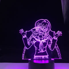 Danganronpa Toko Fukawa Led Night Light Lamp for Bedroom Decor Kids Gift Danganronpa Acrylic 3d Lamp Toko Fukawa